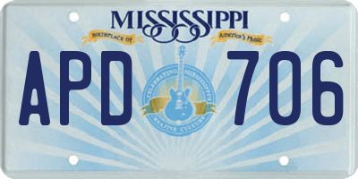 MS license plate APD706