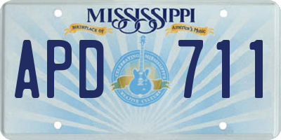 MS license plate APD711