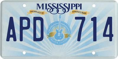 MS license plate APD714