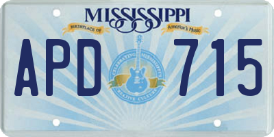 MS license plate APD715