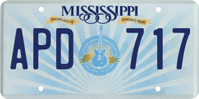 MS license plate APD717