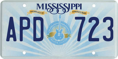 MS license plate APD723