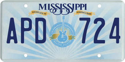 MS license plate APD724
