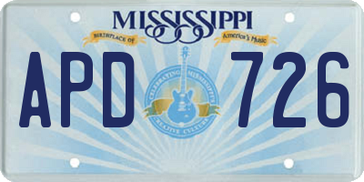 MS license plate APD726