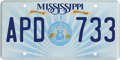 MS license plate APD733