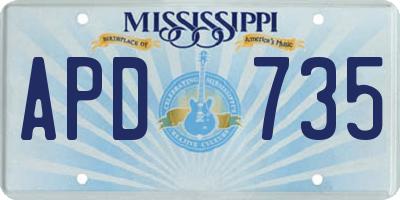 MS license plate APD735