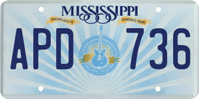 MS license plate APD736