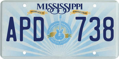 MS license plate APD738