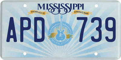 MS license plate APD739