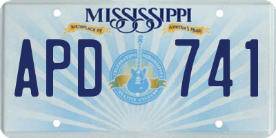 MS license plate APD741