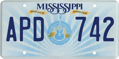 MS license plate APD742