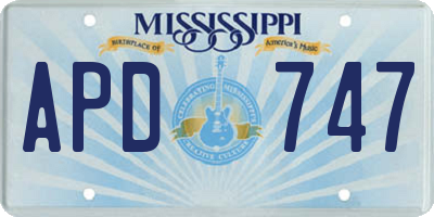 MS license plate APD747