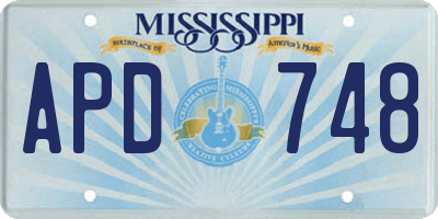 MS license plate APD748
