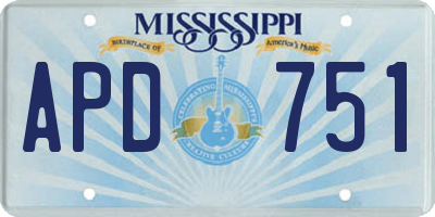 MS license plate APD751
