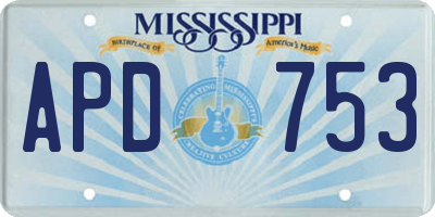 MS license plate APD753