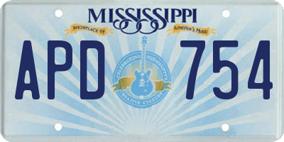 MS license plate APD754