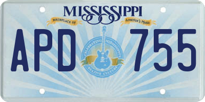 MS license plate APD755