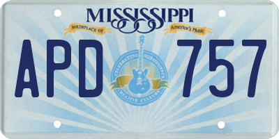 MS license plate APD757