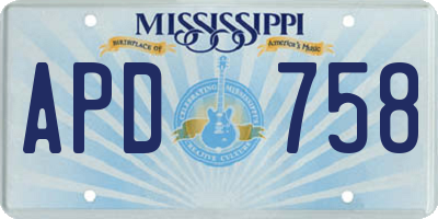 MS license plate APD758
