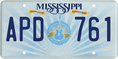 MS license plate APD761