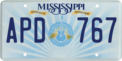 MS license plate APD767