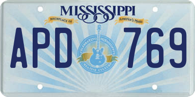 MS license plate APD769