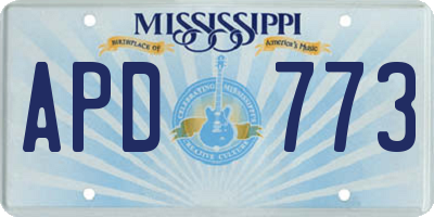MS license plate APD773