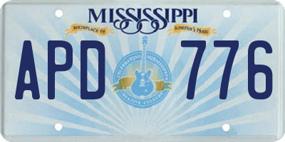MS license plate APD776