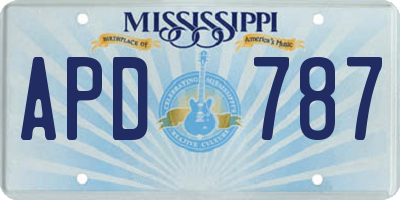 MS license plate APD787