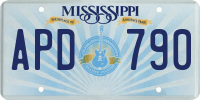 MS license plate APD790