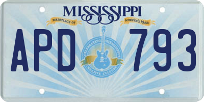 MS license plate APD793