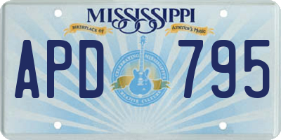 MS license plate APD795