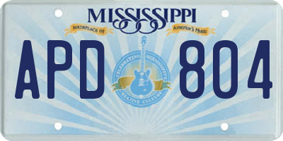 MS license plate APD804