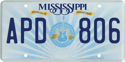 MS license plate APD806