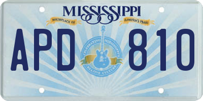 MS license plate APD810
