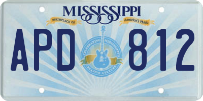 MS license plate APD812