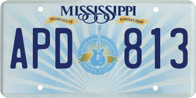 MS license plate APD813