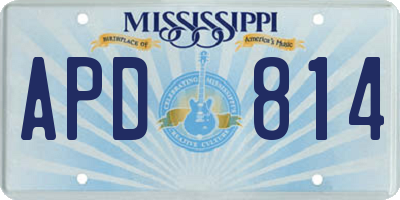 MS license plate APD814