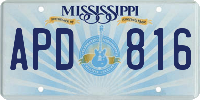 MS license plate APD816