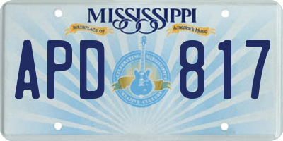 MS license plate APD817