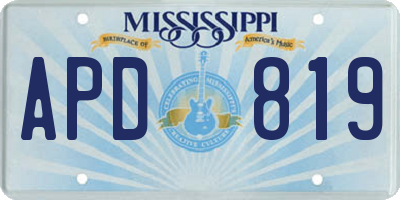 MS license plate APD819