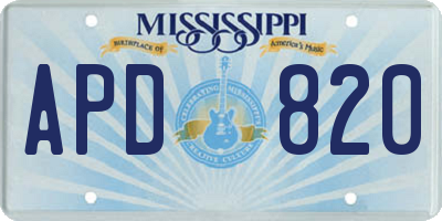 MS license plate APD820