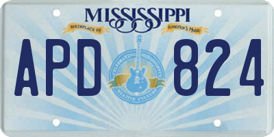 MS license plate APD824