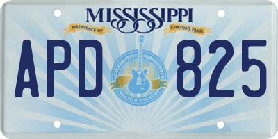 MS license plate APD825