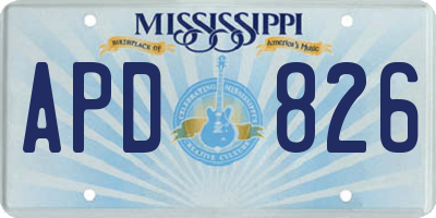 MS license plate APD826
