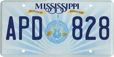 MS license plate APD828