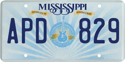 MS license plate APD829