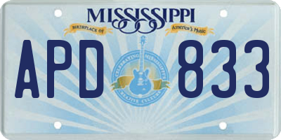 MS license plate APD833