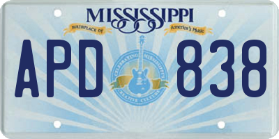MS license plate APD838