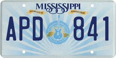 MS license plate APD841
